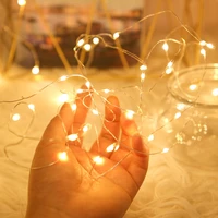 fairy light cr2032 battery powered led firefly mini christmas light copper wire string light for wedding xmas garland party