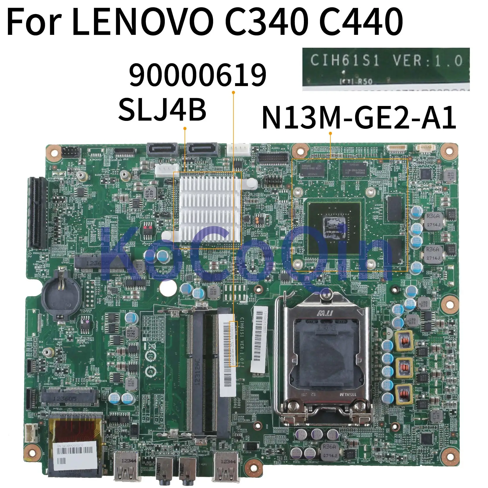 KoCoQin материнская плата для ноутбука LENOVO C340 C440 90000619 SLJ4B N13M GE2 A1 плата|Материнские
