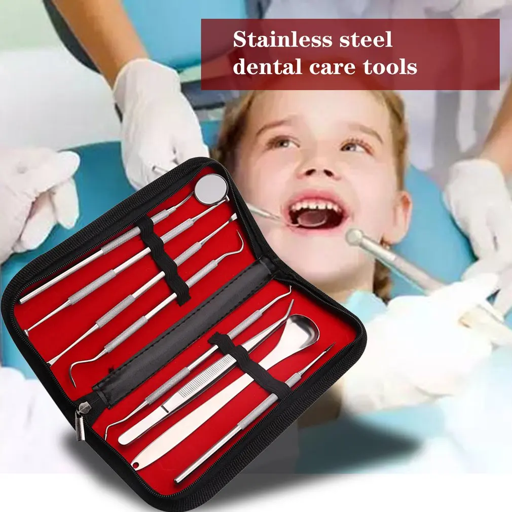

Dentist Tool Set Pet Dental Tools Dog Tooth Stones Stainless Steel Tongue Scraper Oral Care Pack Mouthpiece Tweezers