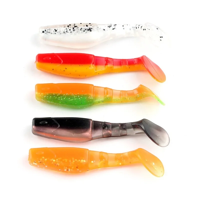 

T-tail multi-section single-tail soft lure five-piece 6.3g8.5cm high simulation Luya soft bait Bionic Luya lure