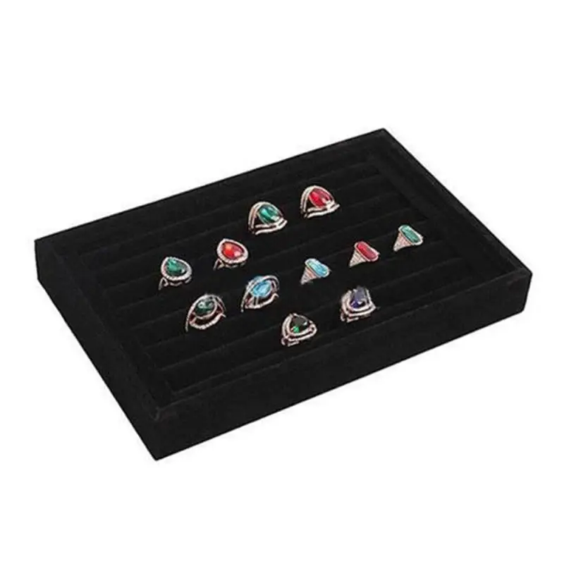 

New Soft Ring Earrings Necklace Velvet Jewelry Display Storage Case Holder Gifts for Ladies Girls Jewelry Display Box