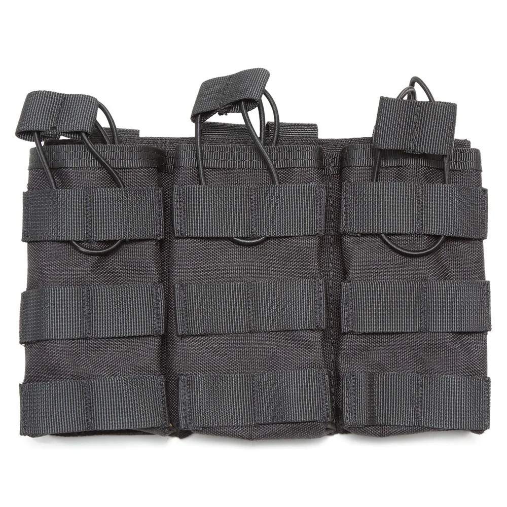 black-triple Molle подсумок Тактический Двойной тройной военный Пейнтбольный жилет для техники охотничьи принадлежности Универсальный Mag сумка картридж - Цвет: black-triple