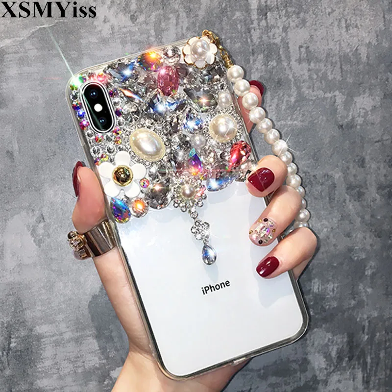 Мягкий чехол для Xiaomi Mi 6 8 9 Lite SE 5X 6X A2 MAX2 MAX3 Bling Роскошные прозрачные со стразами из