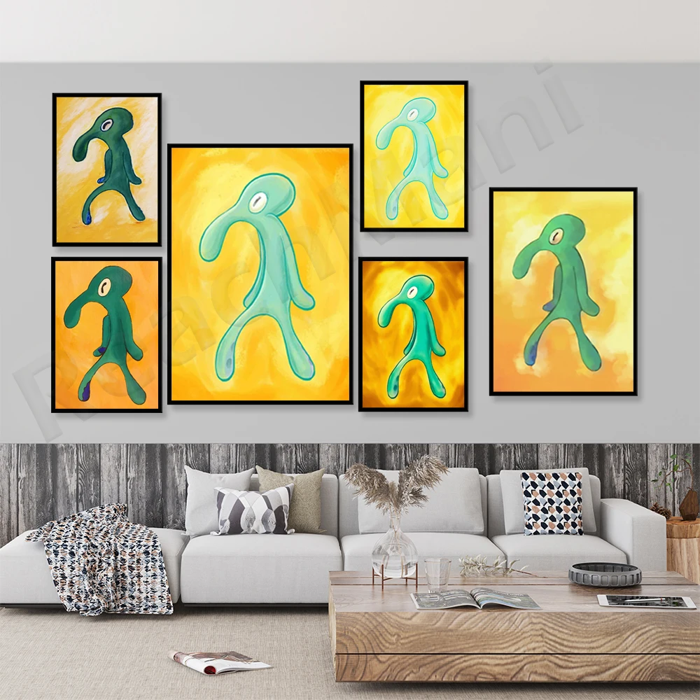 

Bold And Brash Gallery Art Canvas Painting Poster Squidward Wall Art Picture Nordic Living Room Home Decoration
