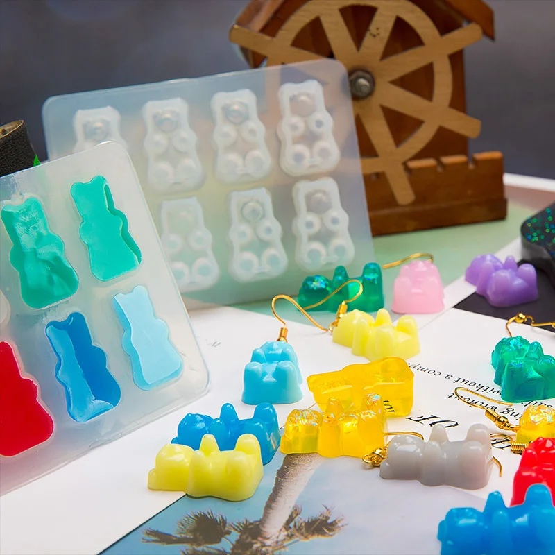 

Practical Cute Gummy Bear 8 Cavity Silicone Tray Make Chocolate Candy Ice Jelly Mold DIY Children Cake Tools Wholesale