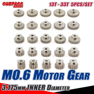 Шестерня двигателя SURPASS HOBBY M0.6, металлическая шестерня, 3,175 мм, 13T, 15T, 17T, 19T, 21T, 23T, 25T, 27T, 29T, 33T, 5 шт.комплект для радиоуправляемых автомобилей 18 110 Traxxas