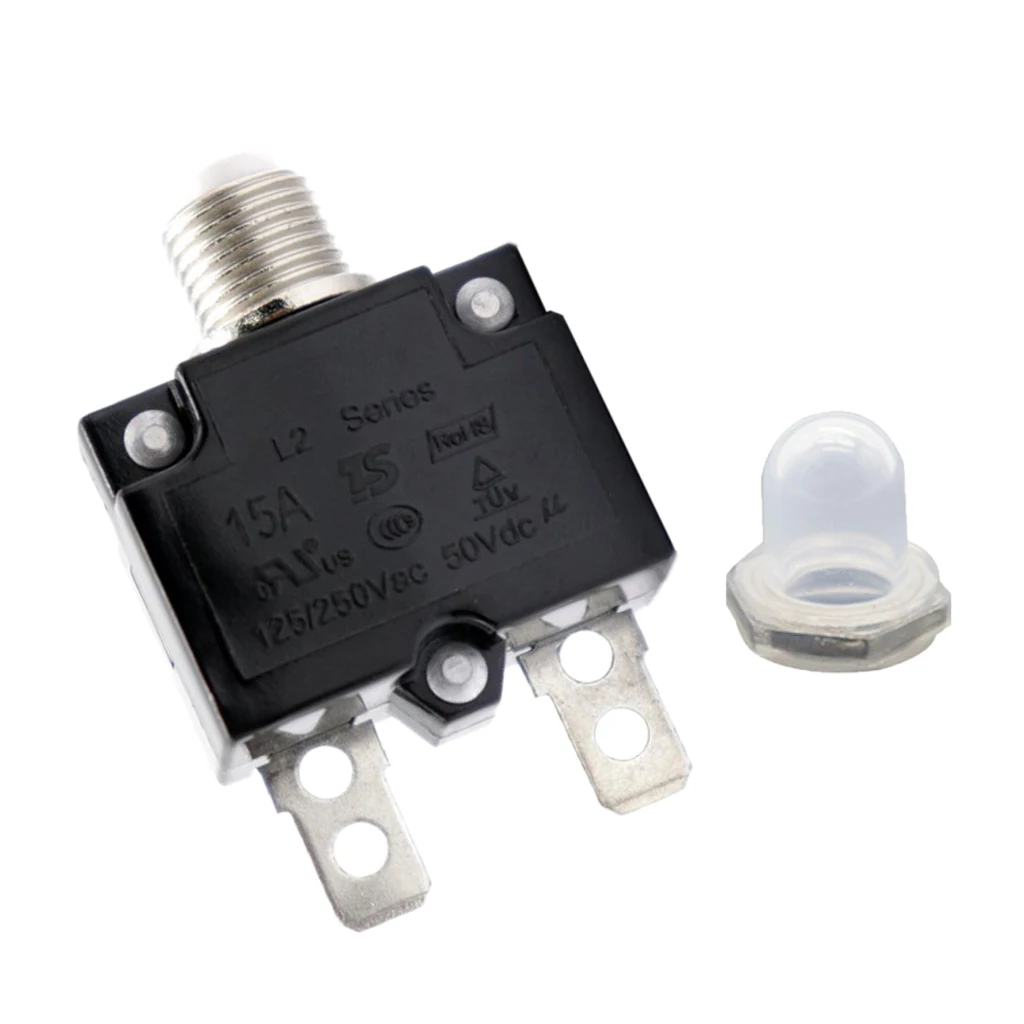 

50V 15A Thermal Overload Protector 125/250V Push Button Reset
