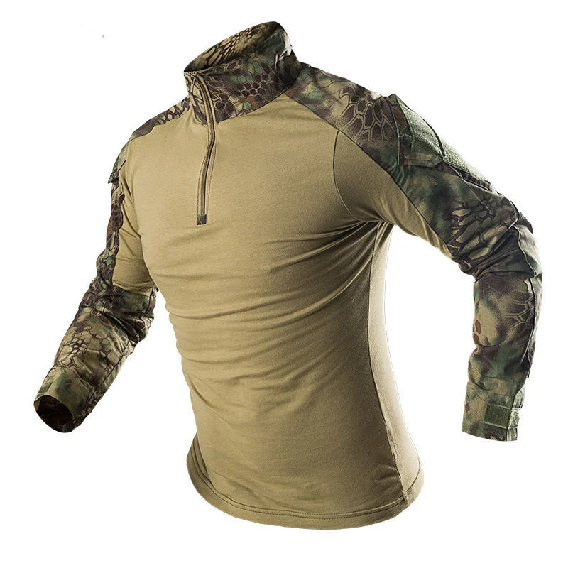 

2021 Military Camo Men's Tactical T Shirts Long Sleeve Cotton Breathable Combat Frog Shirt Men Clothing Training Shirts-3XL