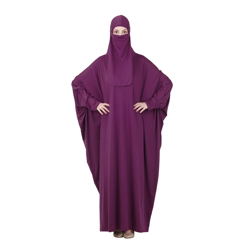 

Islamic Ramadan Prayer Abaya Dress Women Muslim Long Khimar Hijab Niqab Robe Burka Arab Dubai Headcover Gown Jilbab Kaftan 2pcs