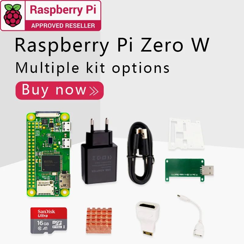 Raspberry Pi Zero W DEV Kit 1 ГГц одноъядерный процессор 512 МБ ОЗУ 2 4 ГБ WiFi Bluetooth комплект