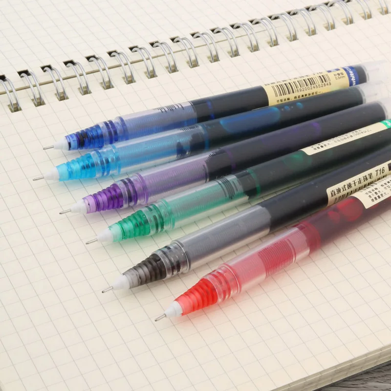 Цветные гелевые ручки 0,5 мм, 8 шт., европейского стандарта, иглообразные быстросохнущие чернильные ручки для сдачи экзамена, школьные и офисные канцелярские принадлежности
