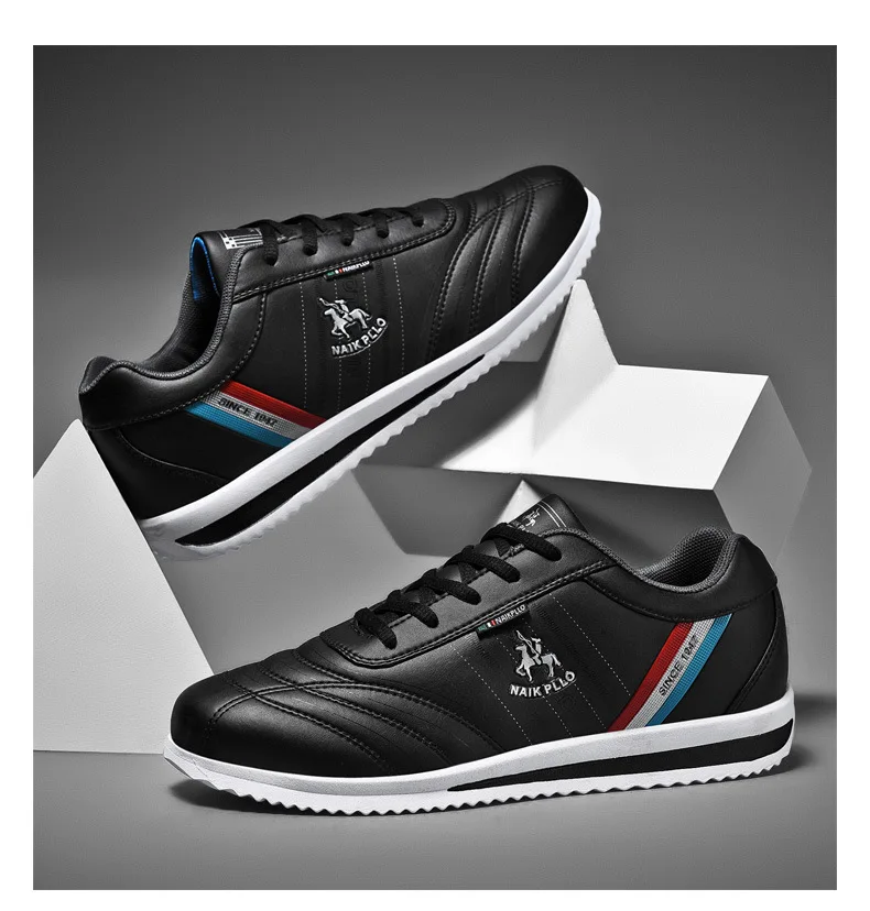 Мужские повседневные кожаные кроссовки простая Стильная Спортивная легкая