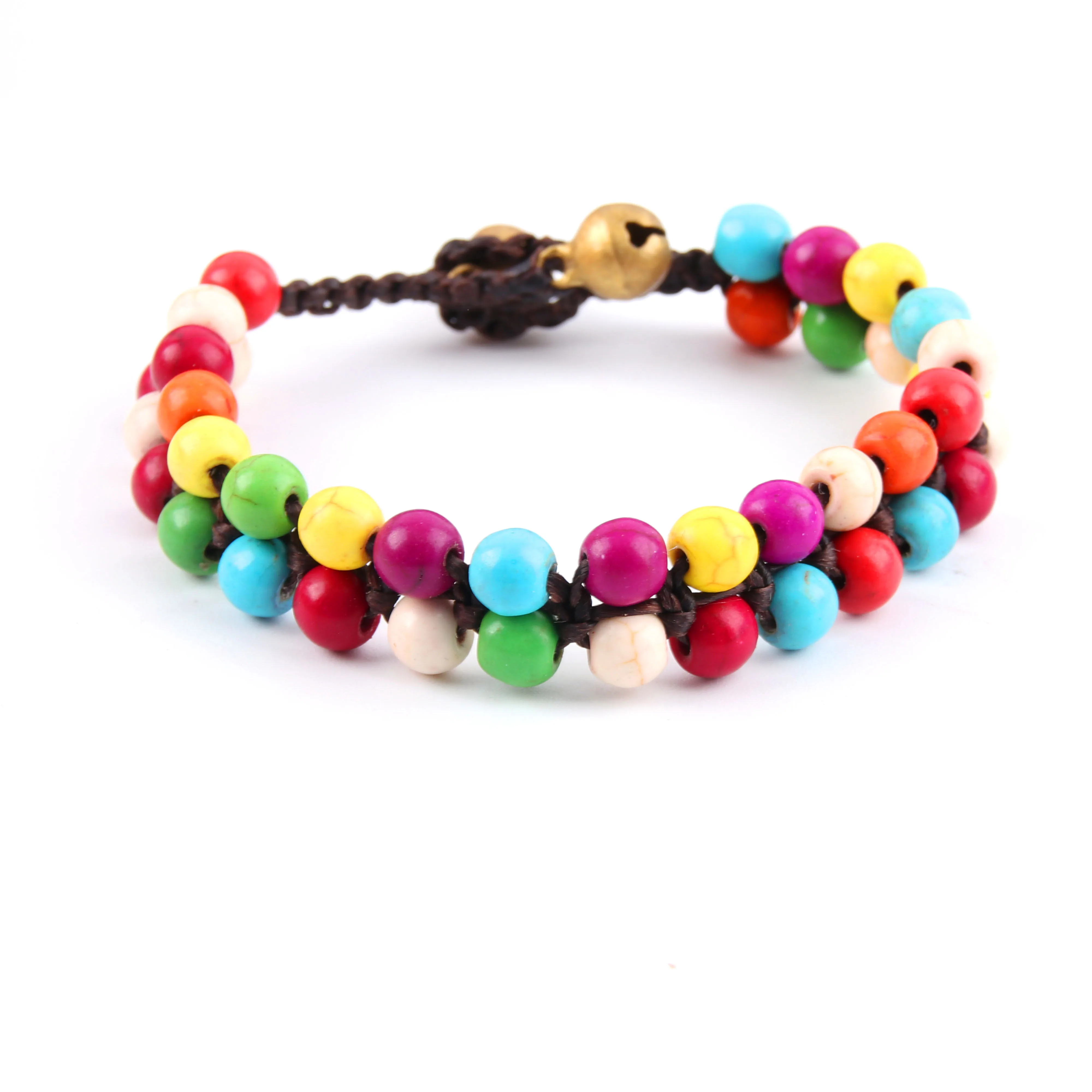 

1 шт. в богемном стиле Cororful две линии круглые бусины браслет жало витые браслеты для женщин и девушек, подарок, ювелирное изделие