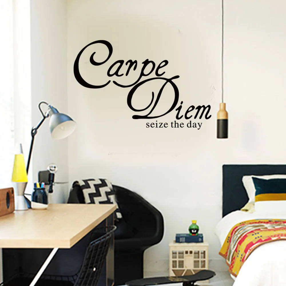 Латынь цитаты Carpe Diem захват дня Наклейка на стену DIY наклейка художественная