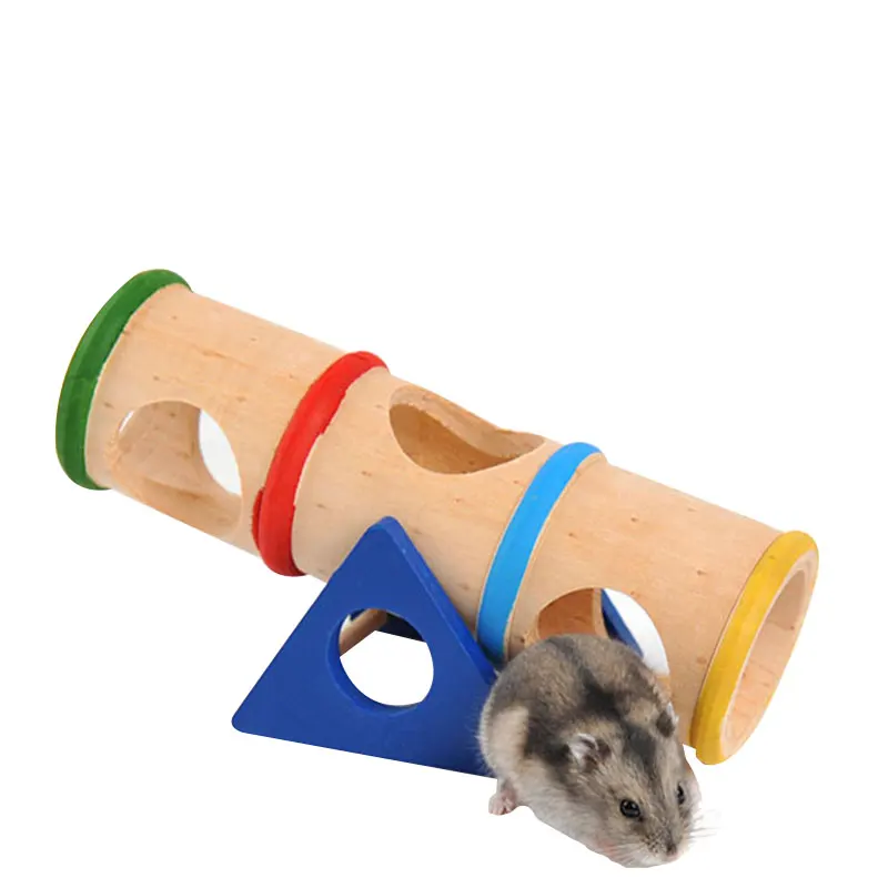 Hamster Seesaw Wooden Rat Tunnel Tube Pet Toys Small Animal Mice Activity Mouse Chinchillas Playground | Дом и сад