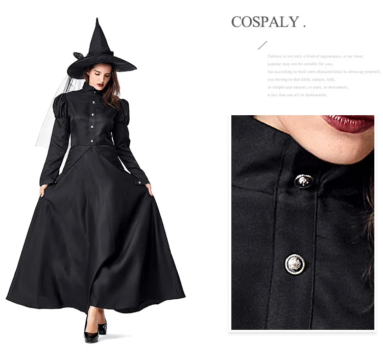 Black Wizard of Oz Witches Mother and Child Dress Costumes Cosplay For Girls and Woman Halloween Party Dress Costume