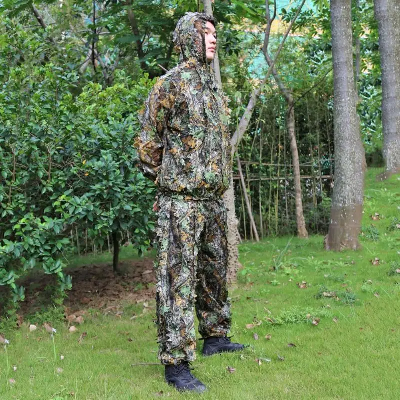 Ghillie Костюмы 3D листья охотничья одежда бионический йоуи снайперские часы