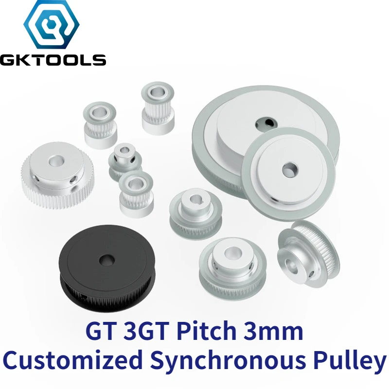 GKTOOLS High torque GT 3GT Synchronous pulley pitch 3mm wheel Gear Manufacture Customized all kinds of 3GT Timing pulley Belt