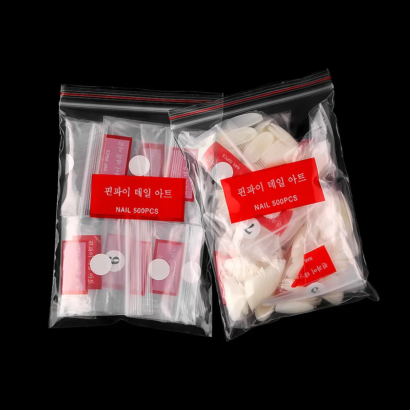 

10 Size 500PCS Resin Full Cover Fake Nails Tips Clear Natural Oval False Artificial Tips DIY Manicure Nail Art Tip H043