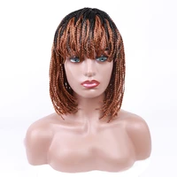 amir short wig synthetic bob braiding wigs for women black brown wig heat resistant crochet box braided wig