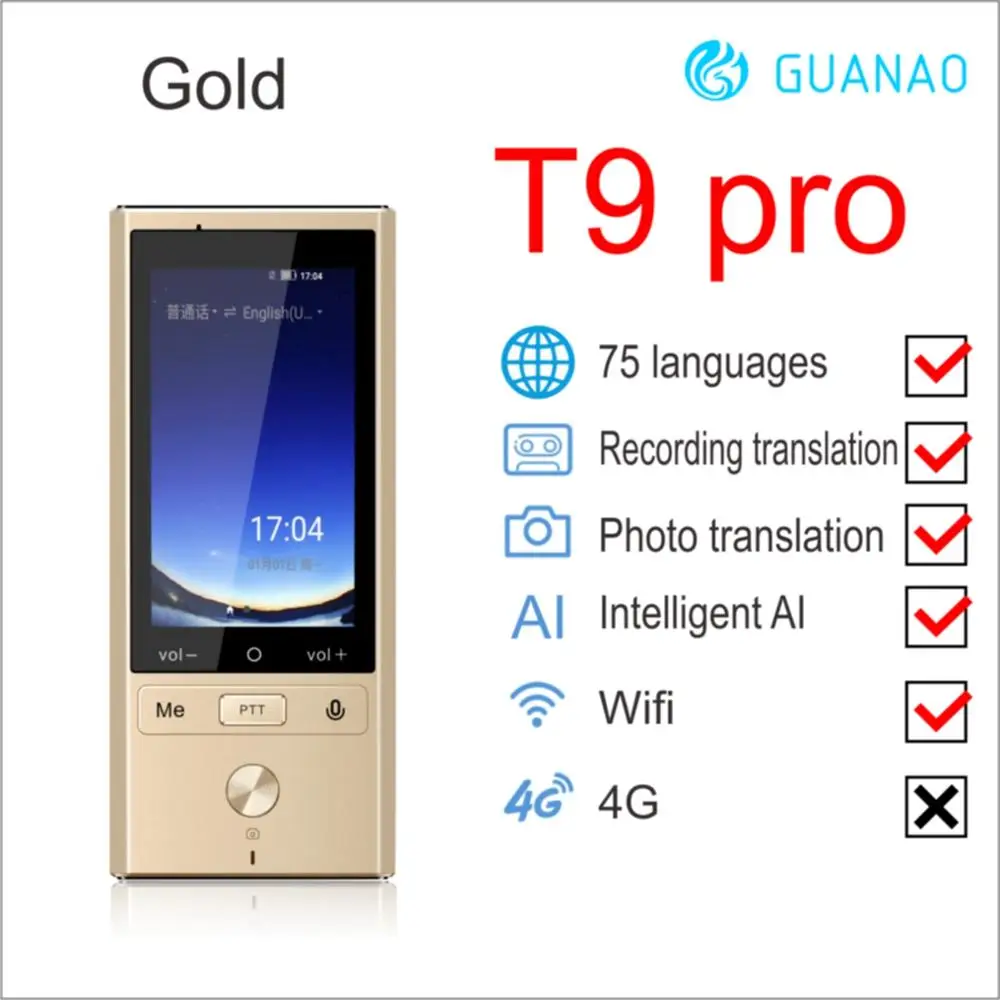 106 язык переводчика T9 поддерживает 8 стран офлайн 4G Wi Fi умный голос фото