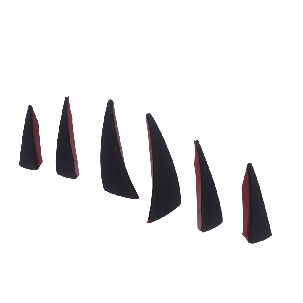 Универсальный черный спойлер из углеродного волокна 6 шт./компл. канарелки для