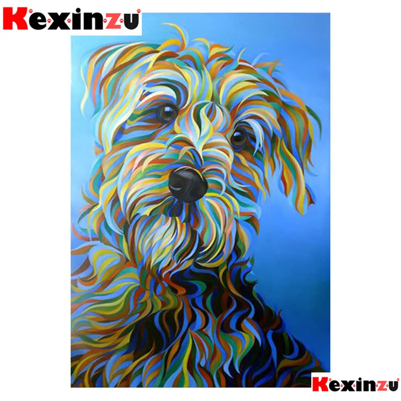 Kexinzu 5d diy алмазная живопись комплект на Рождество с рисунком пуделя для женщин