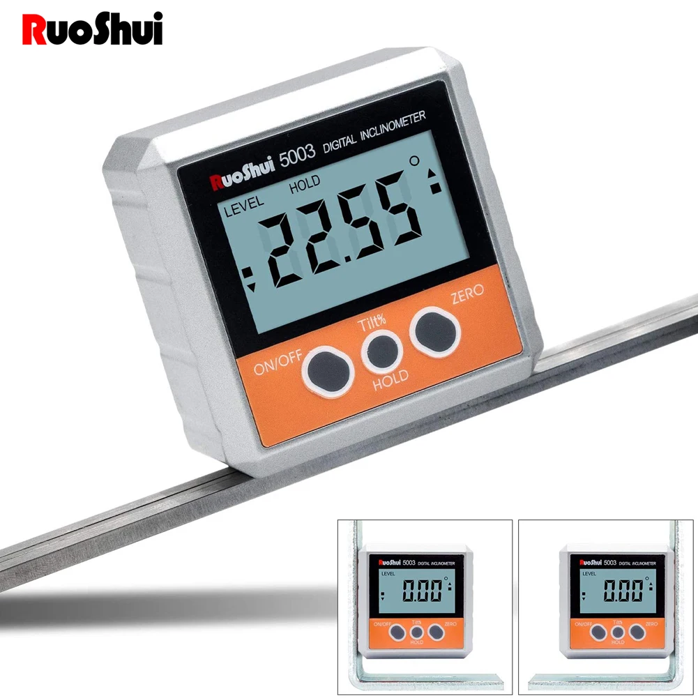 Ruoshui Digital Angle Finder Inclinometer Electronic Protractor Bevel BOX Magnetic Mini Level angle Gauge Measurement Tool | Инструменты