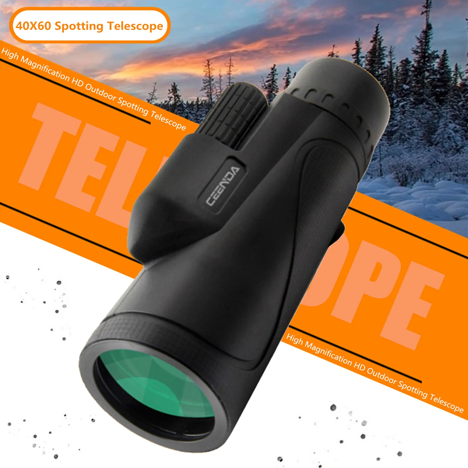 

Телескоп 40x60, прозрачный карманный Монокуляр с ночным видением для наружного освещения, кемпинга, путешествий, охоты, пешего туризма