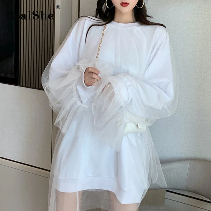 RealShe женское платье 2020 с О образным вырезом и длинным Расклешенным рукавом