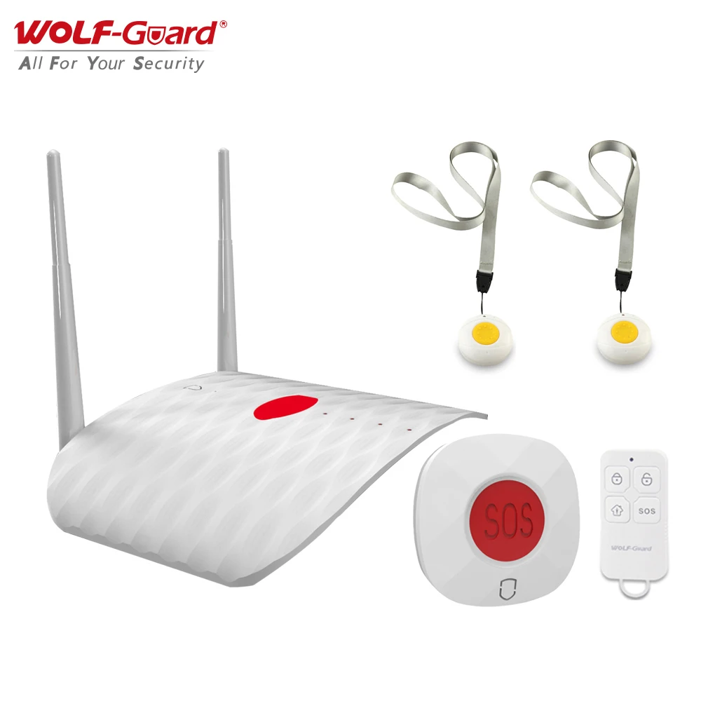 Wolf-Guard 2G/3G GSM SOS Wireless Home Alarm Security System IOS/Andriod APP Control 110dB Safety for Patient/Elderly