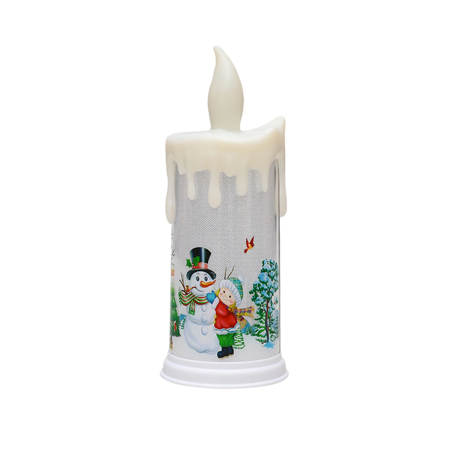 

LED Candle Gift Realistic Flameless Desktop Party Home Santa Snowman Pattern Christmas Decoration Night Light New Year Holiday