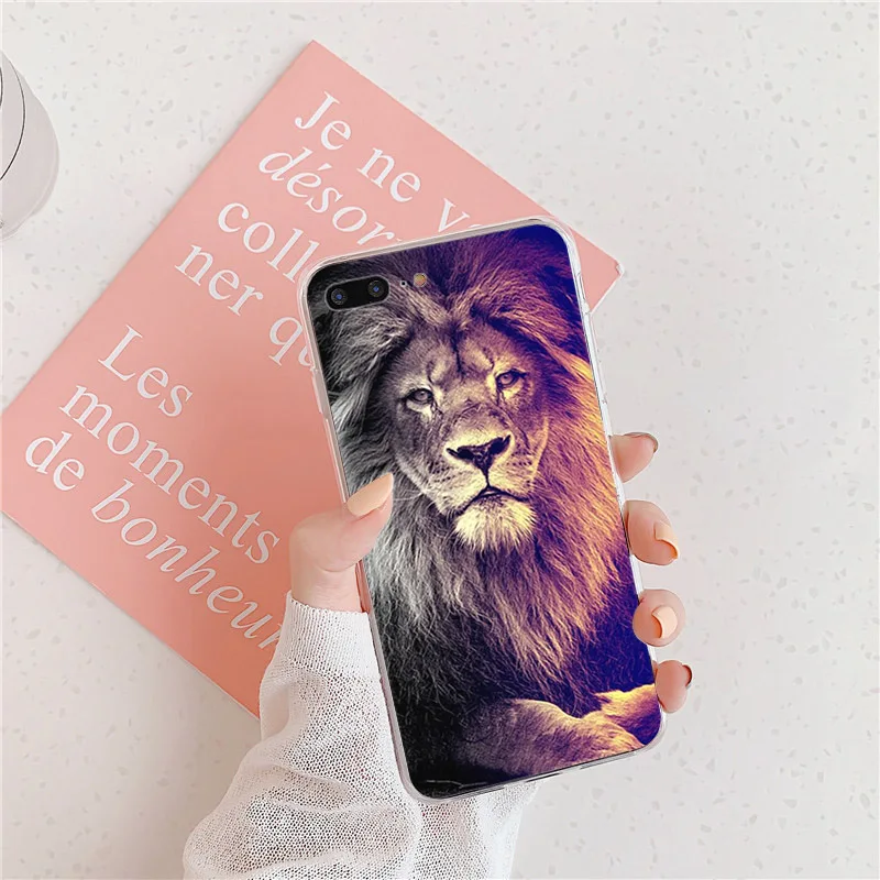 Phone Case For iPhone 13 12 11 Pro XS Max 7 8 6 6s Plus 13Mini SE2020 X XR Tiger Lion King Clear Soft TPU Silicone Cases Cover