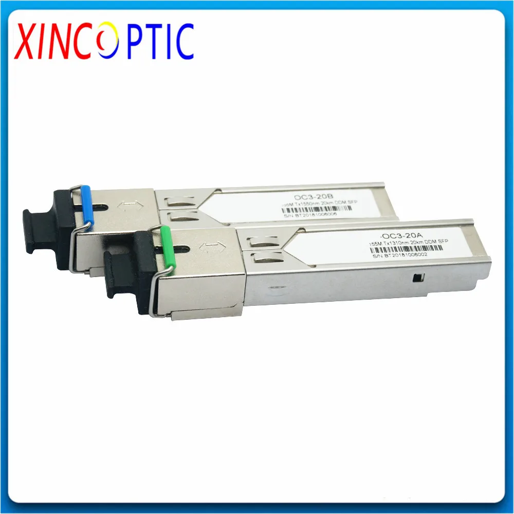 Двунаправленный приемопередатчик WDM BIDI DDM SC LC SFP 155 Мбит/с 1310 нм 20 км оптоволоконный
