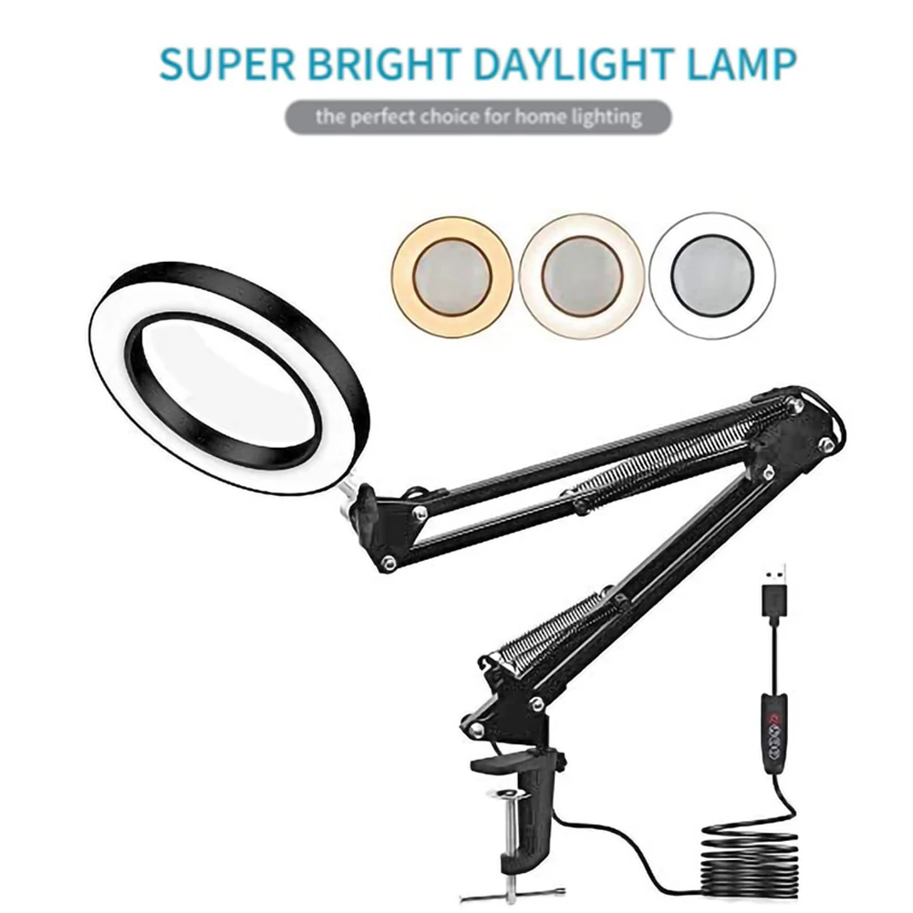 

Увеличительное стекло с подсветкой, 64 светодиосветодиодный, USB, 3 цвета