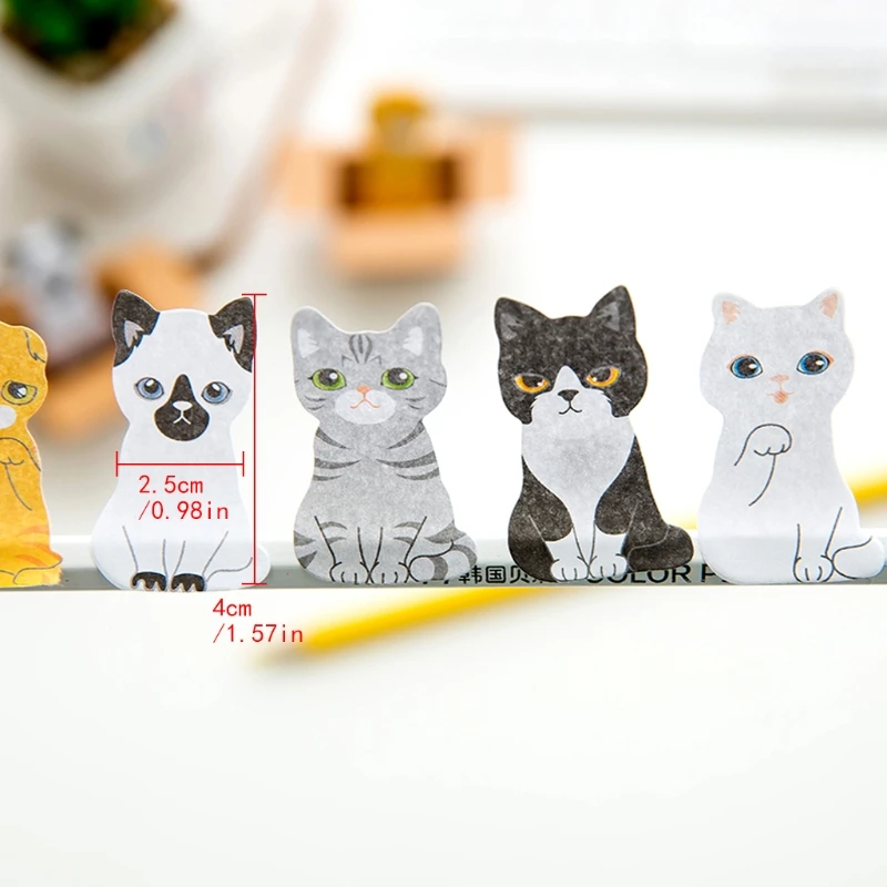 

Cute Kitty House Cat Dog Bookmark Sticker Sticky Notes Paper Pad Bookmarks