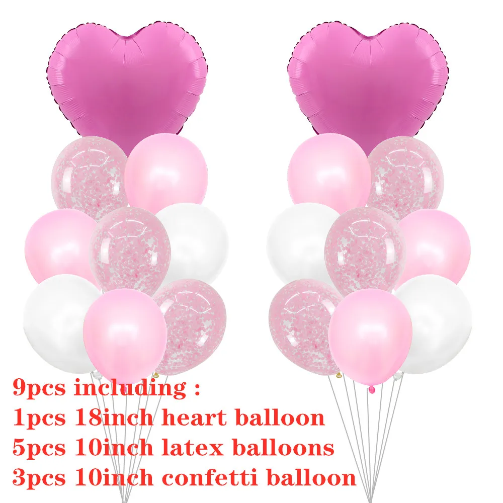 candy pink 9 шт./лот розовые и золотые воздушные шары Свадебный декор сердце товары для дня рождения вечерние надувные шары гелиевый воздух Globos поставки - Цвет: candy pink