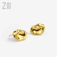 zn 2021 new creative design geometric stud earrings for women trendy simple ladies ear accessories fashion casual jewelry gifts