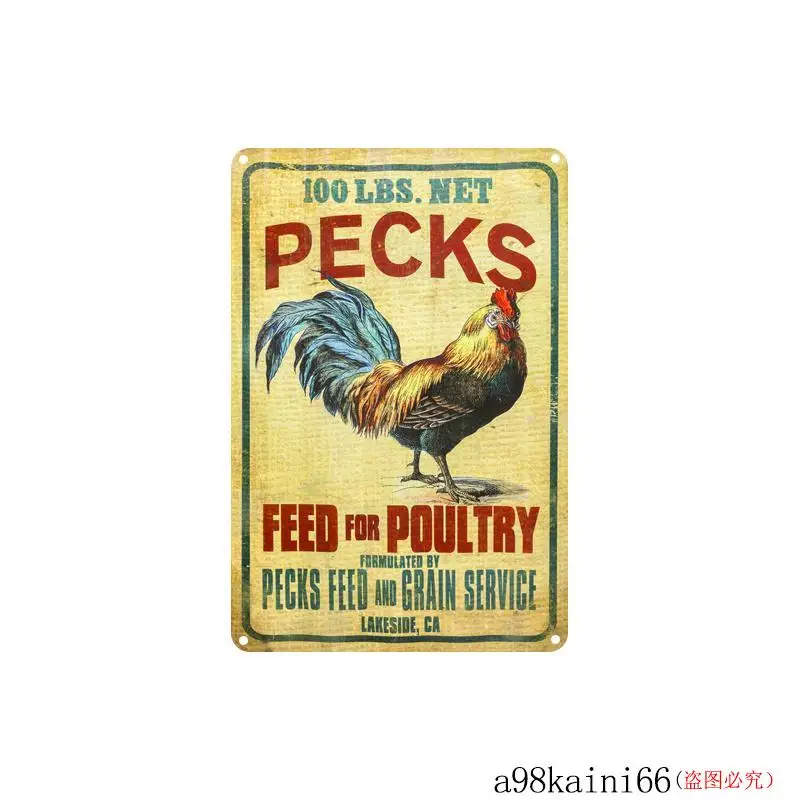 Warning Chickens Wallpaper Barber Shop Metal Poster Tavern Bar Pub Home Cafe Decor Tin Sign Wall Retro | Дом и сад