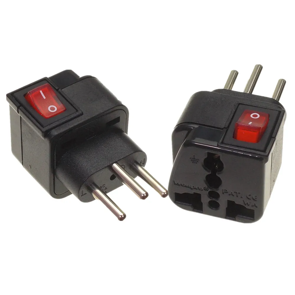 

Lot 10 - Switzerland Power Plug Adapter Universal Outlet Convert World Plug AC100~250V 10A With LED Mian Switch Wonpro WSA-11A
