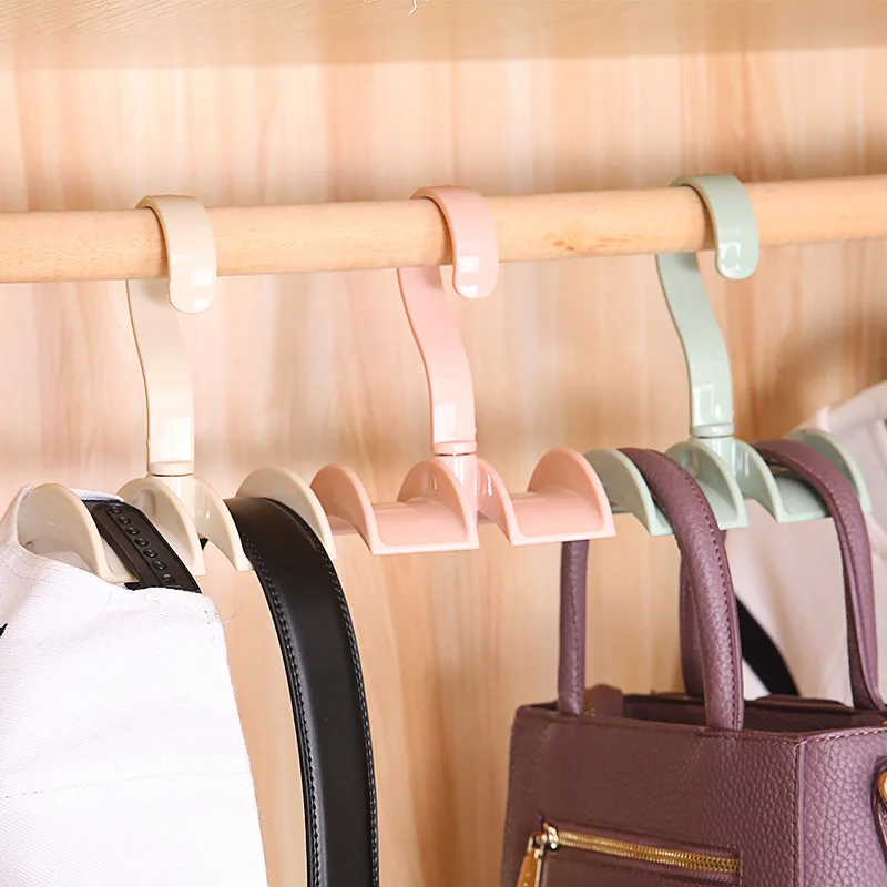 

1PC 360Â° Rotatable hanger Bag Holder Space Saving Hanger Cabinets Clothes Rack 360 Degree Rotation Shoes Belt Scarf Hanging Rack