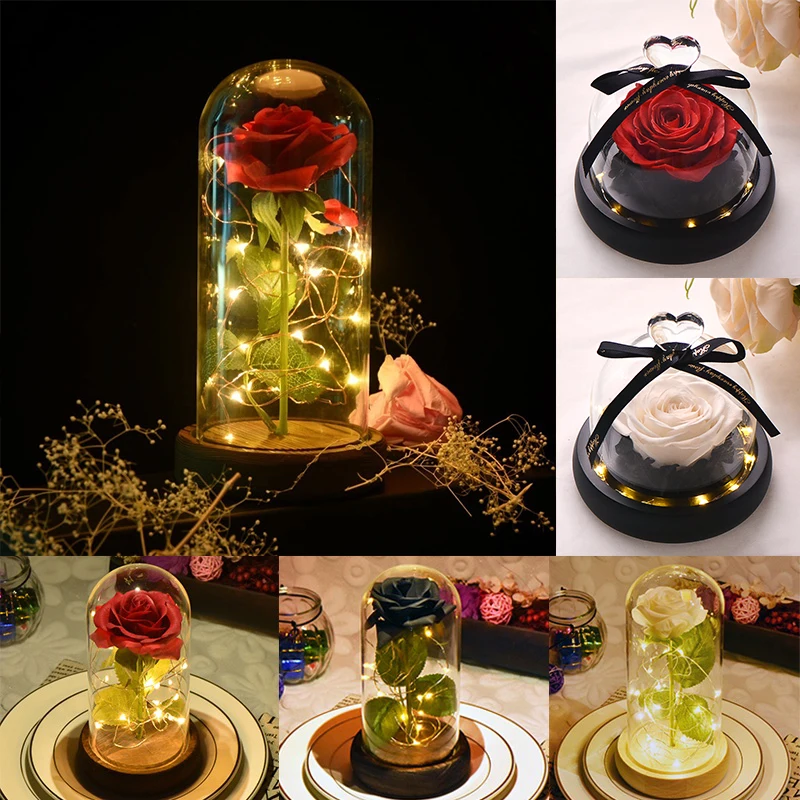 Красота и чудовище Заколдованная Роза светодиодный светильник с золотыми