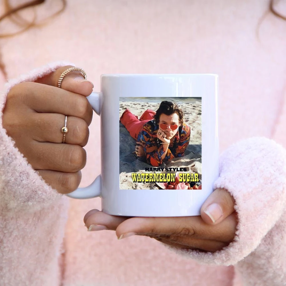 

Watermelon Sugar Coffe Mug Fine Line Inspired One Direction HS Coffe Cup Pop Culture Love on Tour Personality Ceramic Mugs