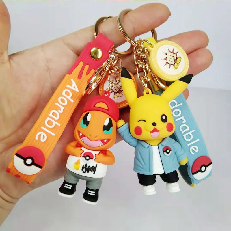 5 японская Покемон фигурки Пикачу брелок покемон Сквиртл Psyduck Charmander Snorlax модель
