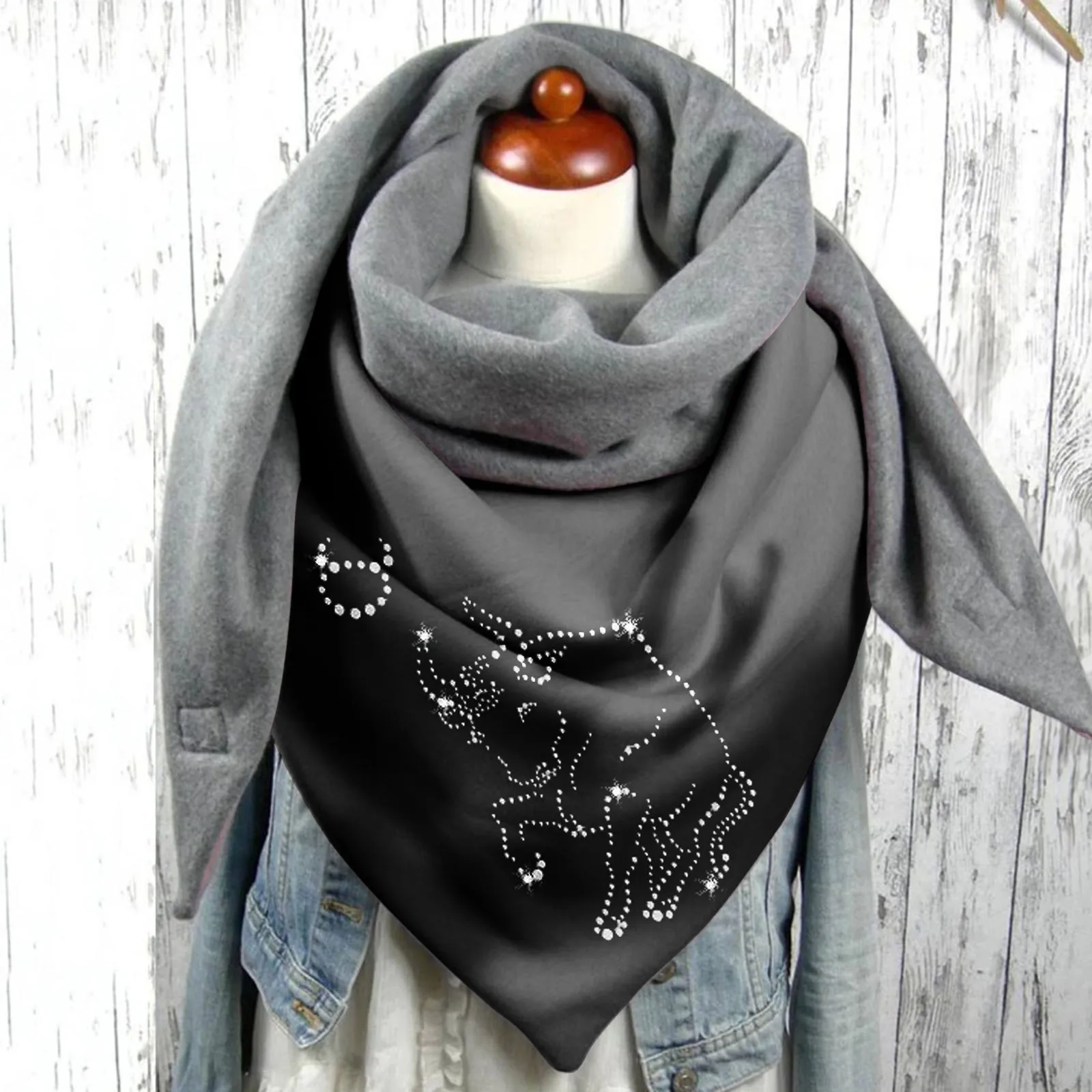 Модный женский шарф стразы женские зимние шарфы теплые обогреватели для шеи шаль