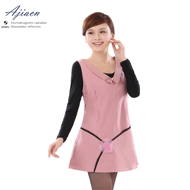 Ajiacn anti-electromagnetic radiation metal fiber dress simple stitching style EMF shielding pregnant women clothing | Безопасность и