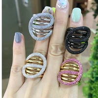 missvikki famous brand new luxury cross geometry rings cubic zironium engagement dubai unisex accessories bridal finger jewelry