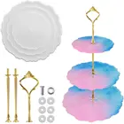 3 шт. круглых форм для подставки и 3 палочки для смолы, силиконовые формы для подставки для торта, набор для подставки из смолы