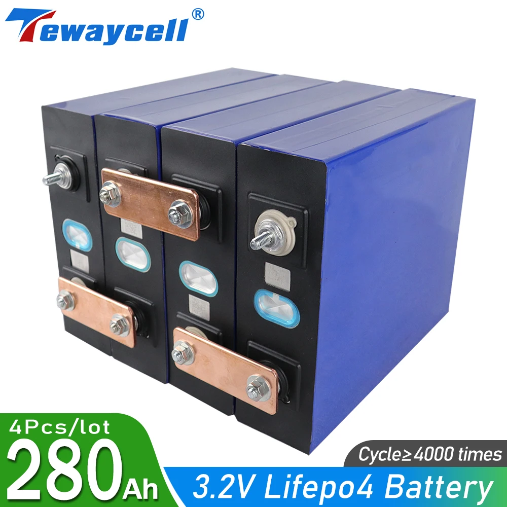 Новые 4 шт. 3 2 V 280Ah lifepo4 батарея DIY 12V 24v 280AH Перезаряжаемые аккумуляторная для