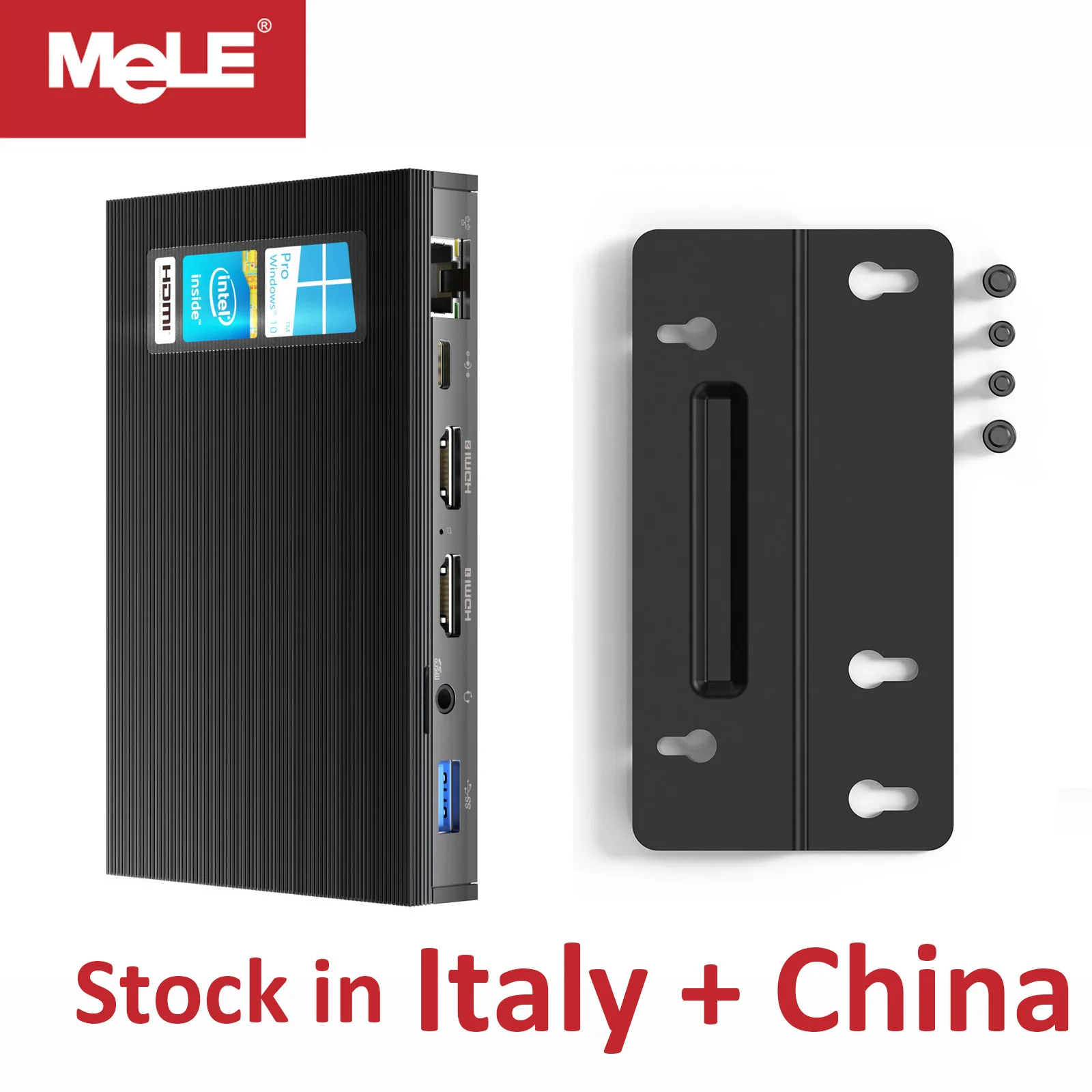 MeLE Fanless Mini PC Intel Celeron J4125 Tiny PC 8GB 128GB eMMC Windows 10 Pro Industrial Computer Support Linux Unlocked BIOS